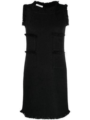 Charlott fringe-trim knitted mid dress - Black