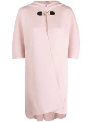 Charlott knitted toggle-fastening short-sleeve cape - Pink