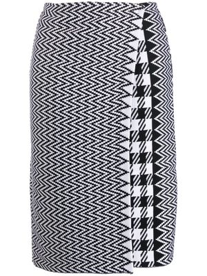 Charlott patterned pencil skirt - Black