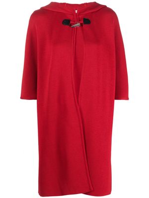 Charlott toggle-fastening short-sleeve wool coat - Red