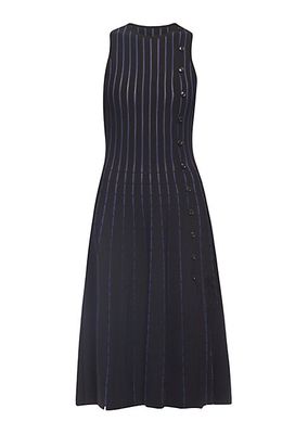 Charlotte Button-Front Knit Midi-Dress