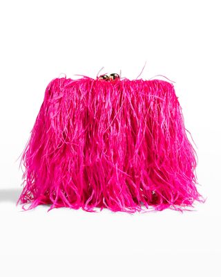 Charlotte Ostrich Feather Clutch Bag