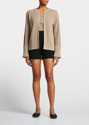 Charlotte Ribbed-Knit Open Front Cardigan