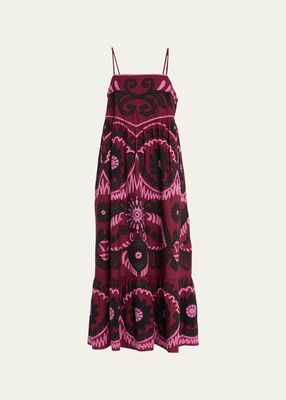 Charlough Sleeveless Embroidered Midi Dress