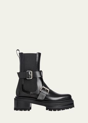 Charly Buckle Leather Booties
