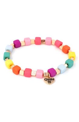 CHARM IT! Cube Stretch Beaded Bracelet in Rainbow