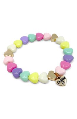 CHARM IT! Kids' Pastel Heart Bead Stretch Bracelet in Multi
