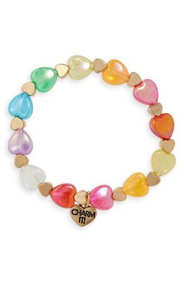 CHARM IT! Rainbow Heart Bead Stretch Bracelet in Multi