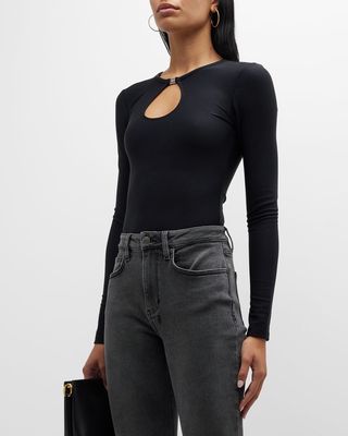 Charmed Long Sleeve Keyhole Cut-Out Top