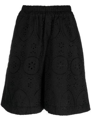 Charo Ruiz Ibiza broderie-anglaise cotton shorts - Black