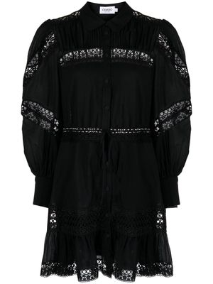 Charo Ruiz Ibiza Daniela lace-detail shirt dress - Black