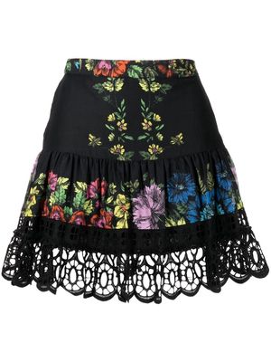 Charo Ruiz Ibiza Eibis floral-print mini skirt - Black
