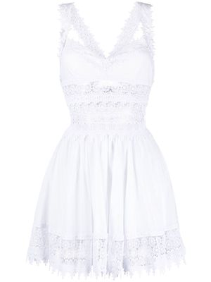 Charo Ruiz Ibiza embroidered sleeveless minidress - White