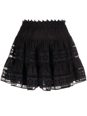 Charo Ruiz Ibiza floral-lace panelled skirt - Black