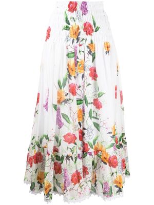 Charo Ruiz Ibiza floral maxi skirt - White