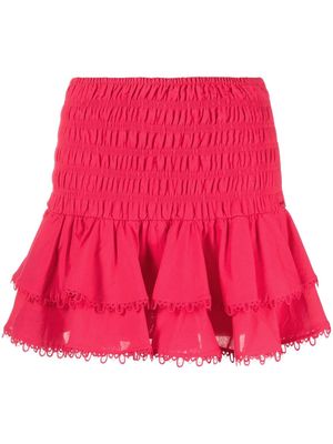 Charo Ruiz Ibiza Gladi ruffled cotton-blend mini skirt - Pink