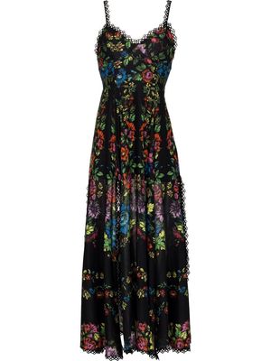 Charo Ruiz Ibiza Iraso floral-print midi dress - Black