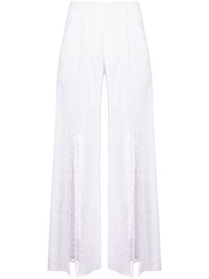 Charo Ruiz Ibiza Kalom embroidered wide-leg trousers - White
