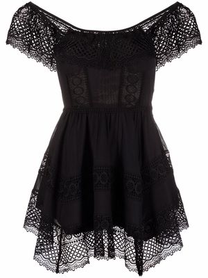 Charo Ruiz Ibiza lace-panel dress - Black