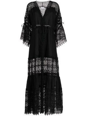 Charo Ruiz Ibiza Marguerita lace-trim maxi dress - Black