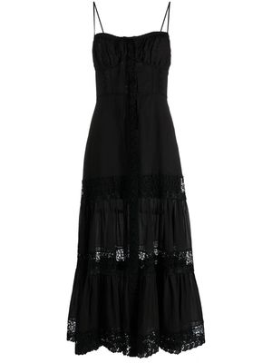 Charo Ruiz Ibiza Marisa lace-trim midi dress - Black