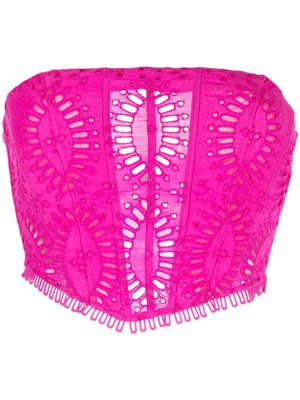 Charo Ruiz Ibiza Sting embroidered crop top - Pink