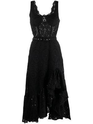 Charo Ruiz Ibiza Tatyana broderie anglaise asymmetric dress - Black