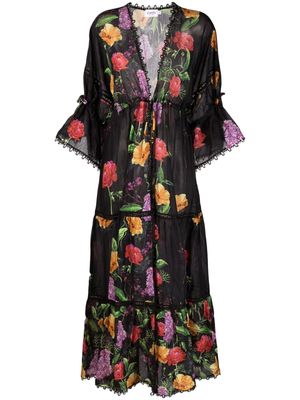 Charo Ruiz Ibiza V-neck floral-print dress - Black