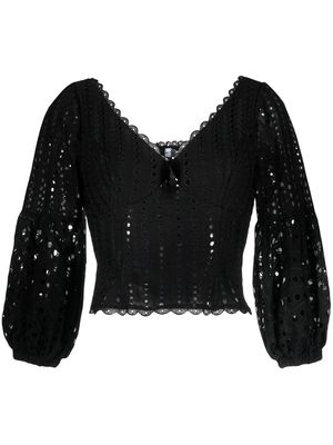 Charo Ruiz Ibiza V-neck long-sleeve blouse - Black