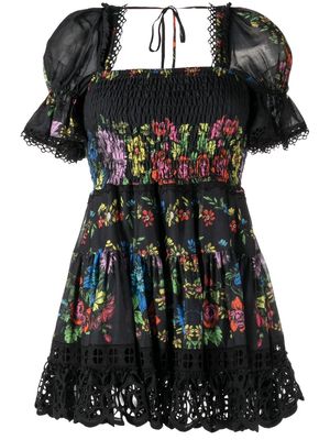Charo Ruiz Ibiza Vannys floral-print mini dress - Black