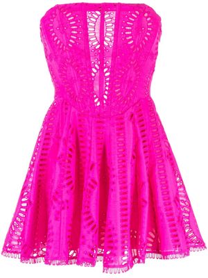 Charo Ruiz Ibiza Zamick embroidered minidress - Pink