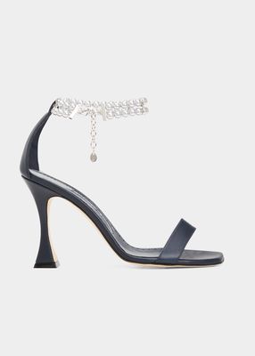 Charona Calfskin Pearly-Bracelet Sandals