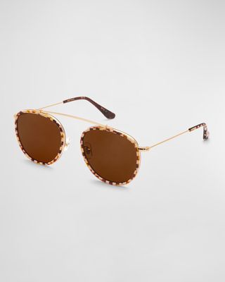 Chartres Titanium & Acetate Aviator Sunglasses