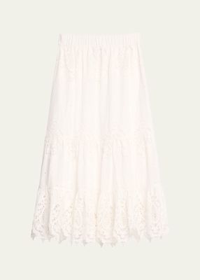 Chase Broderie Anglaise Midi Skirt