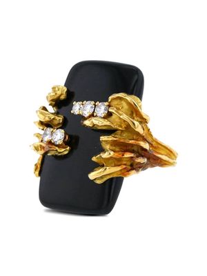 Chaumet 1970s 18kt yellow gold onyx and diamond ring