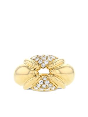 Chaumet pre-owned yellow gold geometric diamond ring