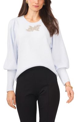 Chaus Cozy Balloon Sleeve Sweater in Frozen 