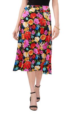 Chaus Floral Pull-On A-Line Skirt in Black