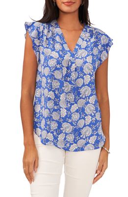 Chaus Flutter Sleeve Blouse in Deep Azure