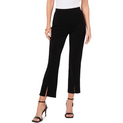 Chaus Front Slit Crop Pants in Black 