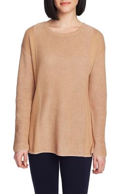 Chaus Mixed Gauge Pullover Sweater in Light French Truf