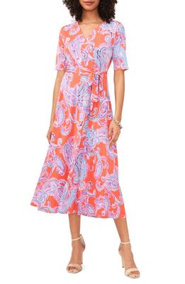 Chaus Paisley Knit Midi Dress in Neon Reef