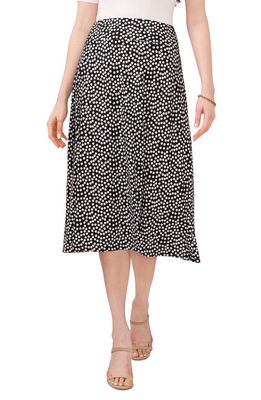 Chaus Polka Dot Pull-On Knit A-Line Skirt in Black