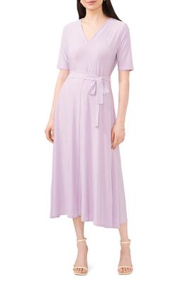 Chaus Tie Belt Midi Dress in Iris Allure 