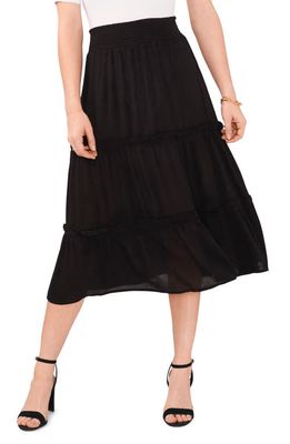 Chaus Tiered Midi Skirt in Black