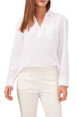 Chaus V-Neck Collared Blouse in White