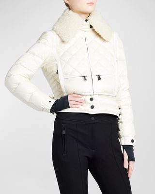 Chaviere Quilted Puffer Jacket with Shearling Ruff