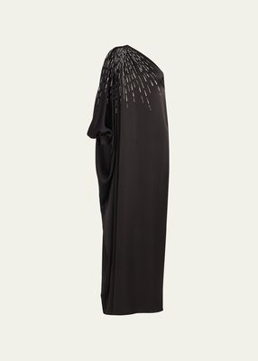 Chaya Beaded One-Shoulder Column Gown