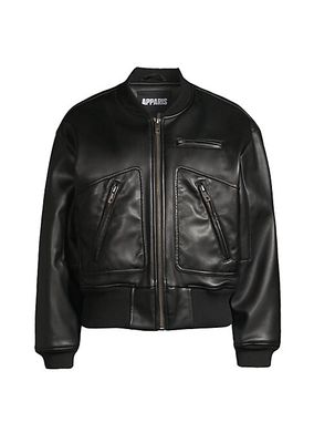 Chaz Faux Leather Bomber Jacket
