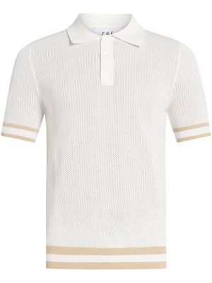 CHÉ open-knit cotton polo shirt - White